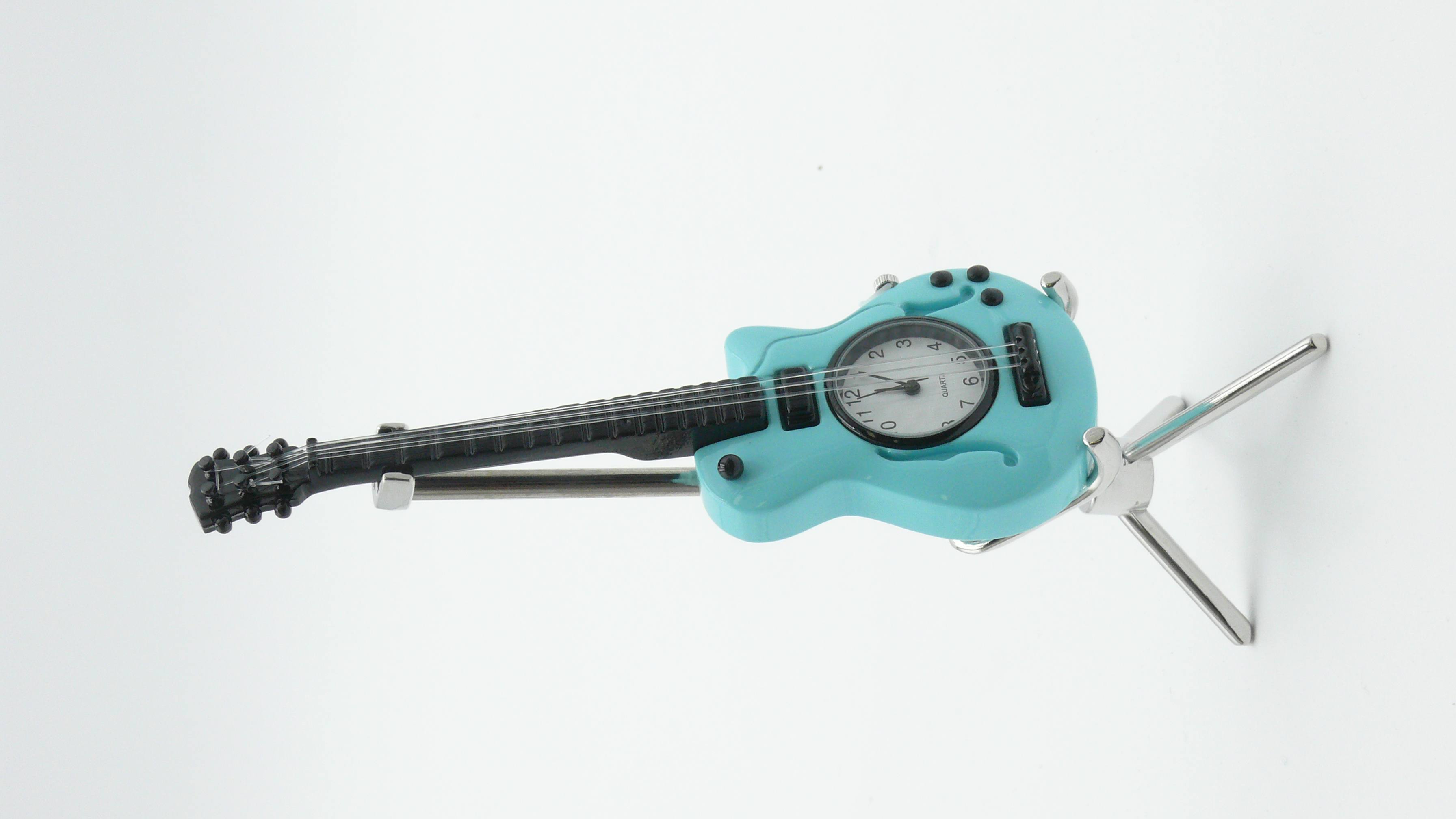 Miniatur-Uhr Gitarre blau
