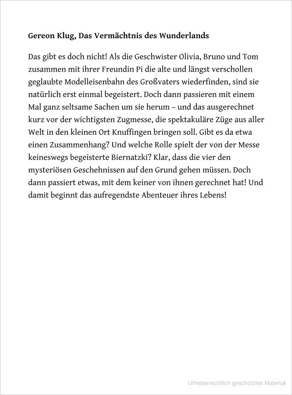 Das Vermächtnis des Wunderlands Band 1