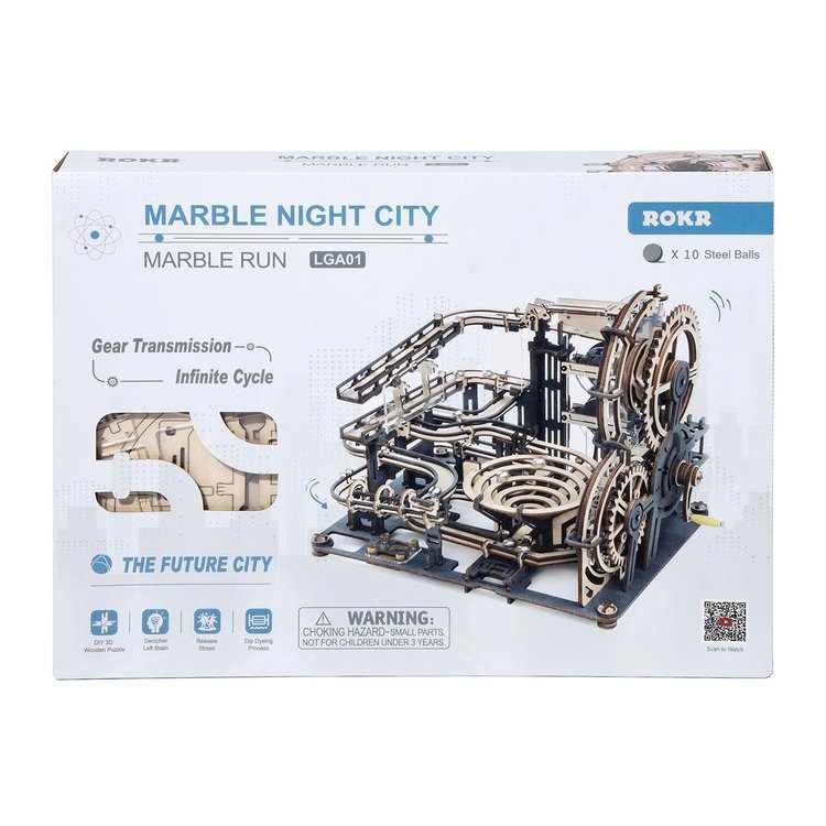 Holzmurmelbahn Night City New LGA01 3D Puzzle ROKR Robotime