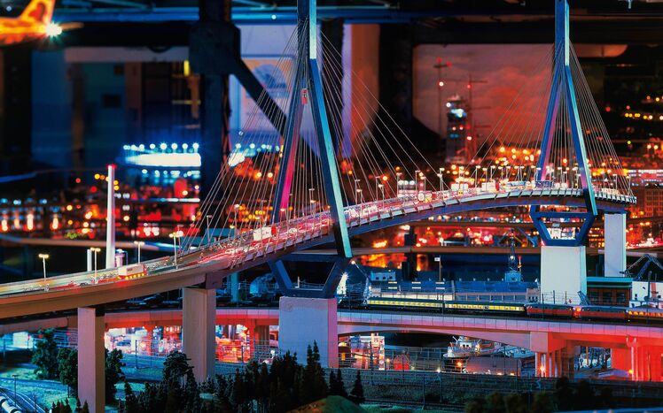 Hamburg koehlbrandbruecke Nacht